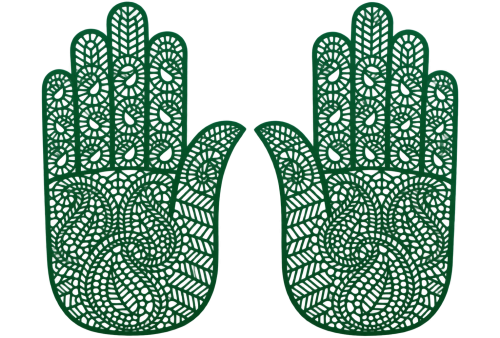 Zielone koronkowe dłonie Mehndi G07.png